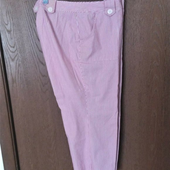 Michael Michael Kors Pants Crop 14 Red White Strip - Picture 1 of 5